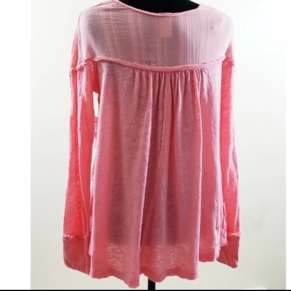 Free People Sugar Coral Down Under Henley Top - Picture 6 of 8